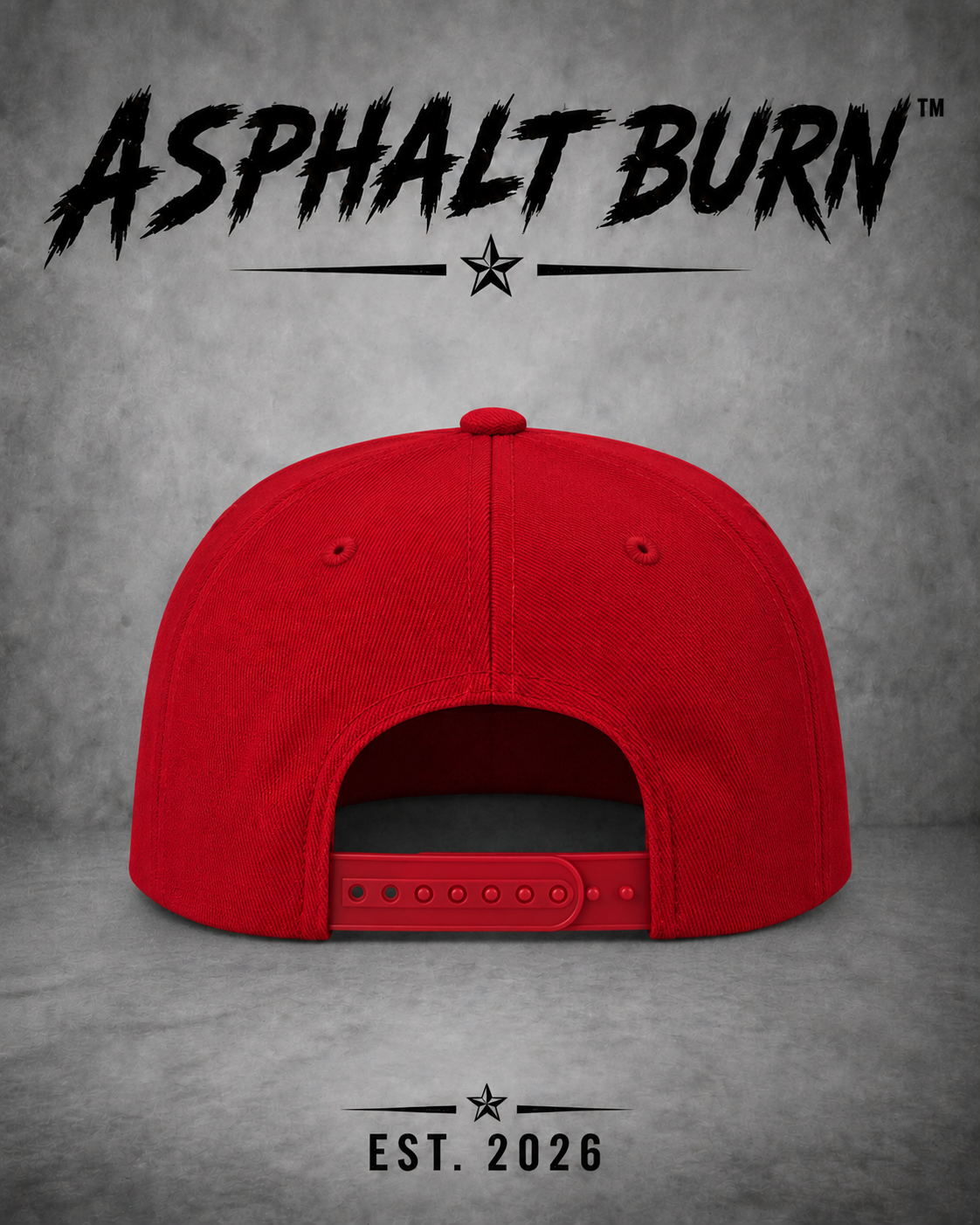 ASPHALT BURN™ Stacked Logo White – Red Classic Snapback