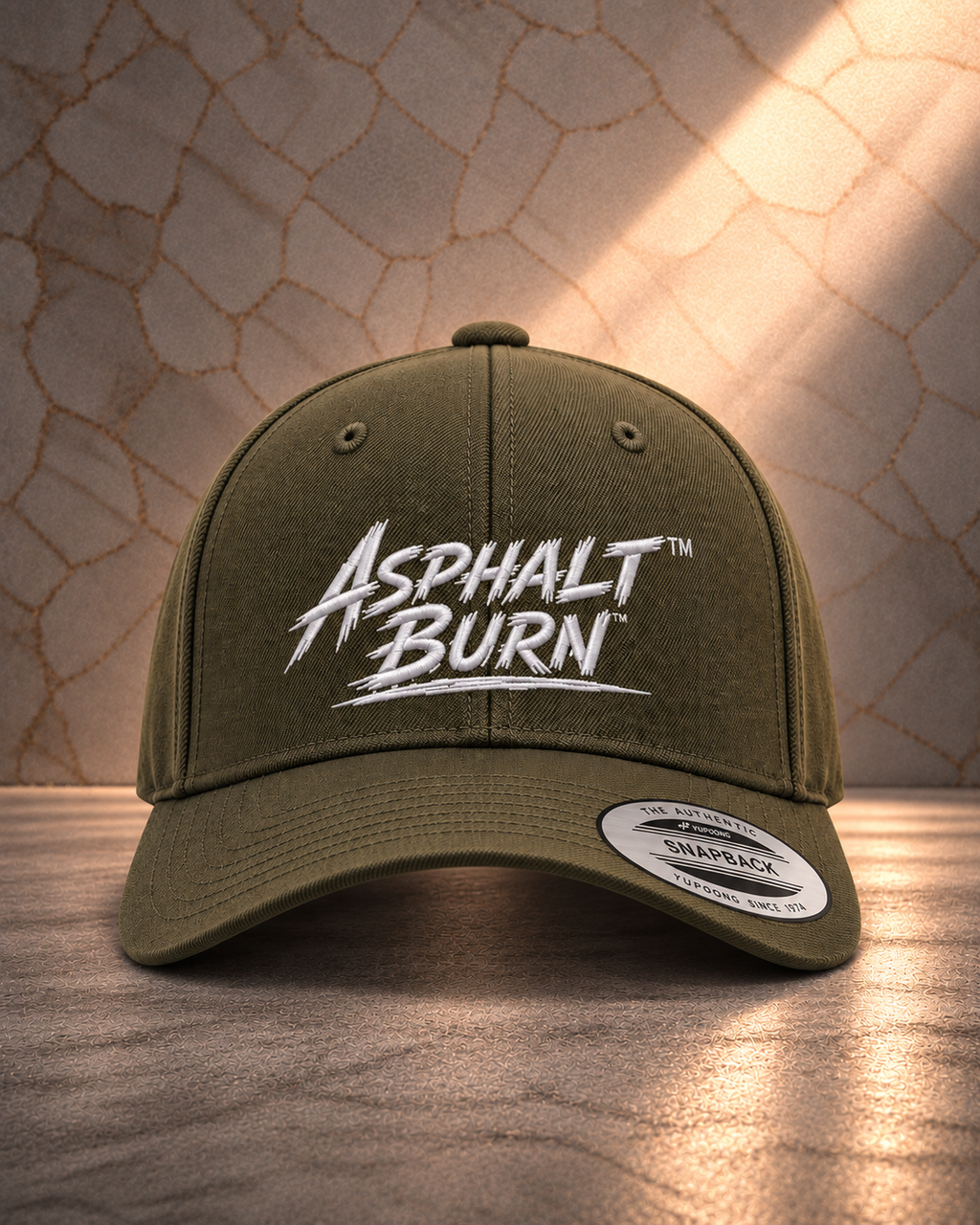 ASPHALT BURN™ Stacked Logo Buck – Classic Snapback