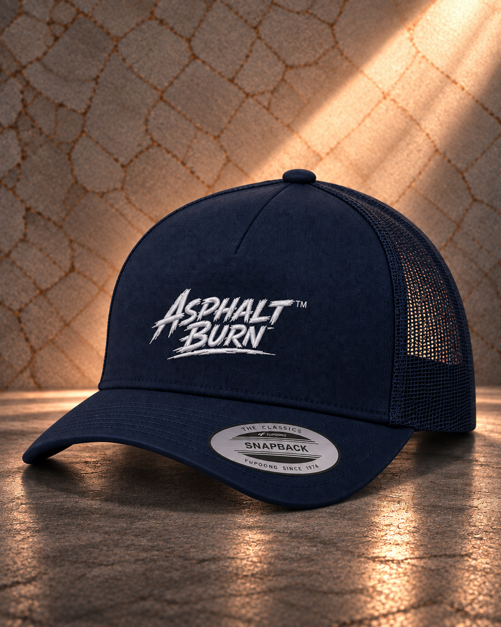ASPHALT BURN™ Stacked Logo – Classic Trucker Cap