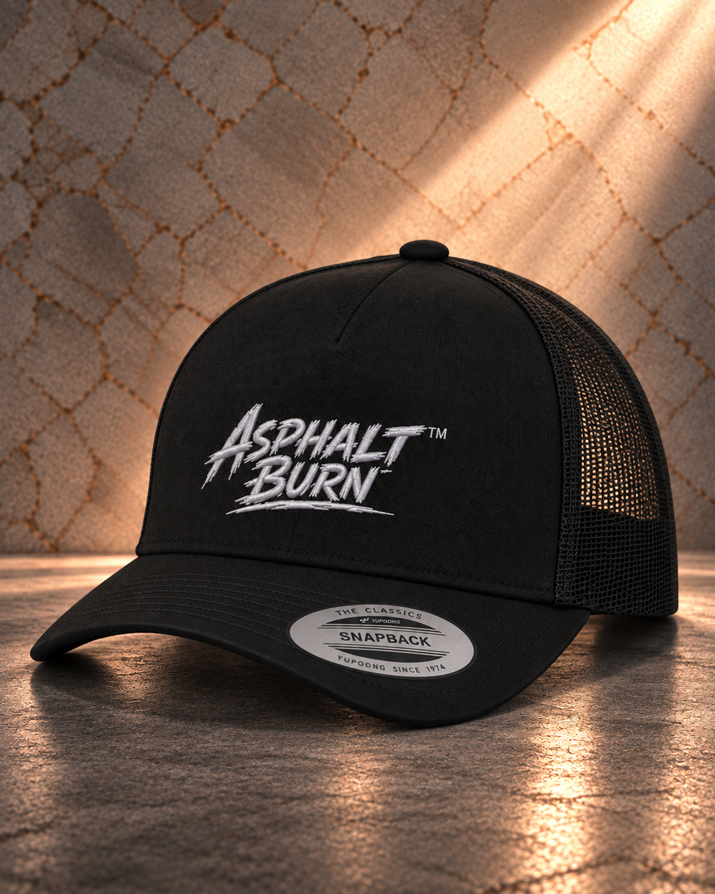 ASPHALT BURN™ Stacked Logo – Classic Trucker Cap