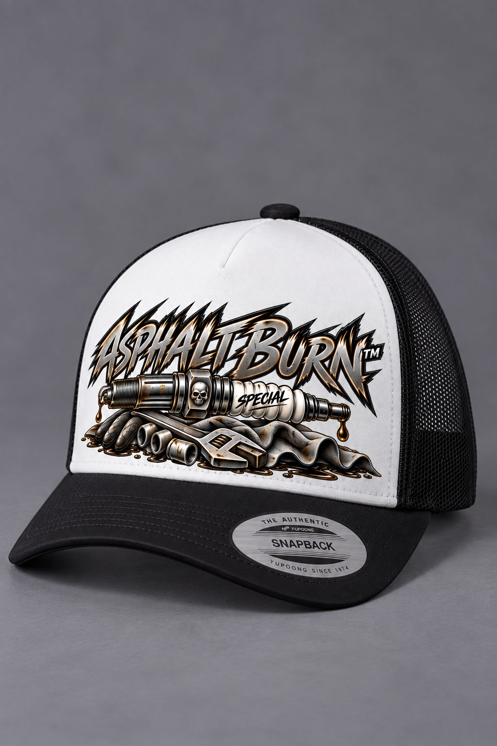 ASPHALT BURN™ Spark Plug – Classic Trucker Cap