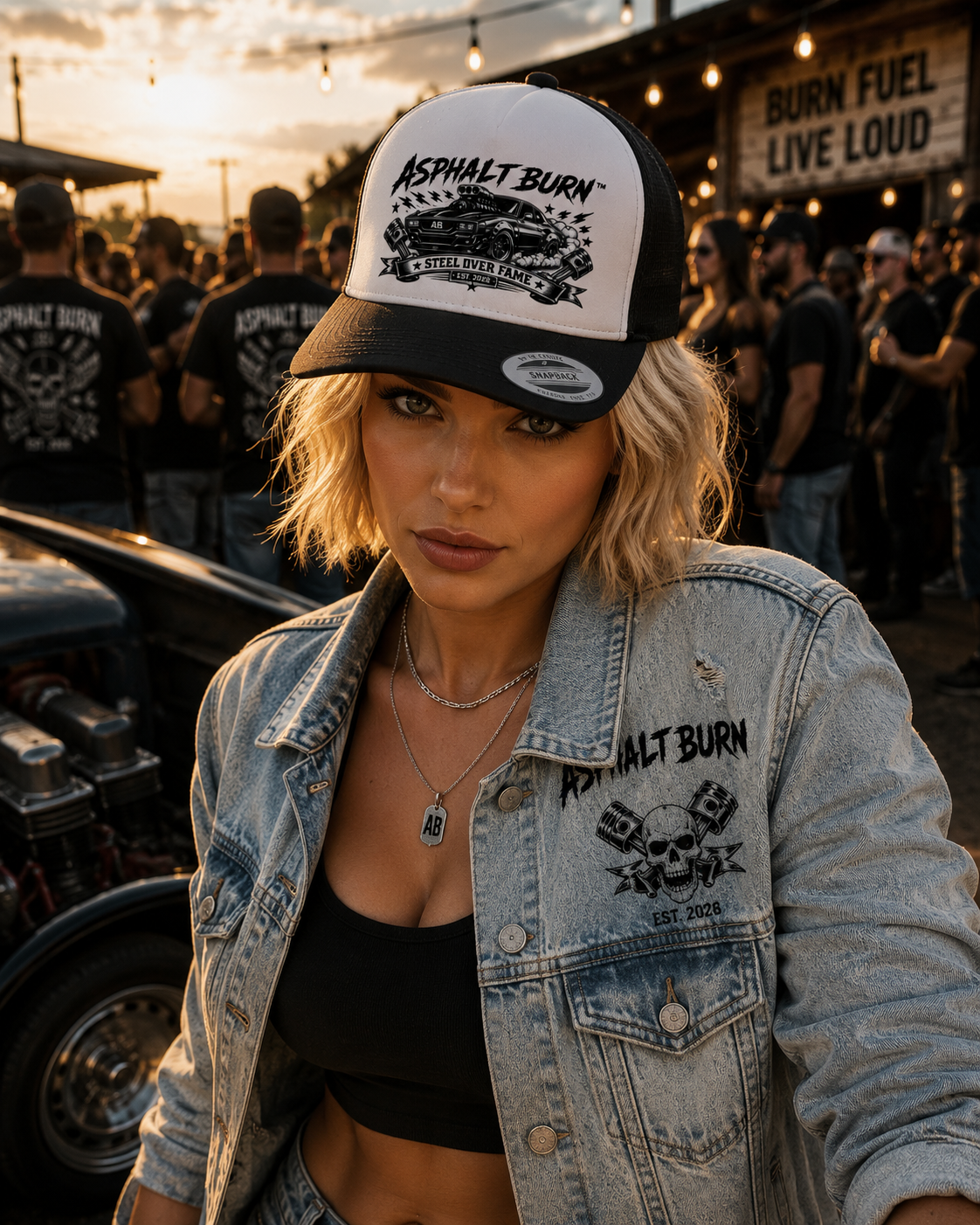 Steel Over Fame – Lifestyle mit Black / White Premium Trucker Cap